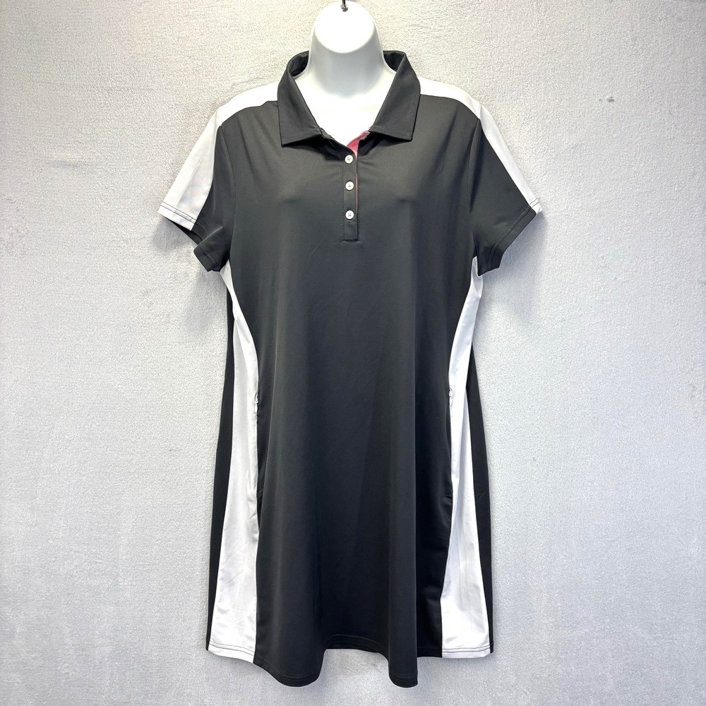 FootJoy Athletic Golf Tennis Dress Womens‎ XL Gray Collared Preppy Tenniscore